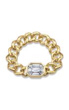 Moda Operandi Shay 18k Yellow Gold Illusion Emerald Diamond Link Ring