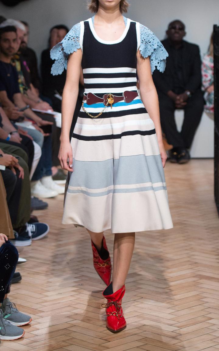 Jw Anderson Striped Cotton-blend Dress