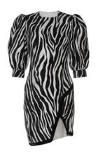 Andrew Gn Zebra Satin Jacquard Dress