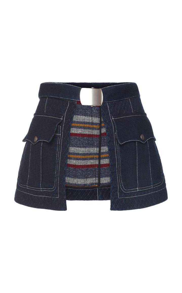 Philosophy Di Lorenzo Serafini Denim Open-front Skirt