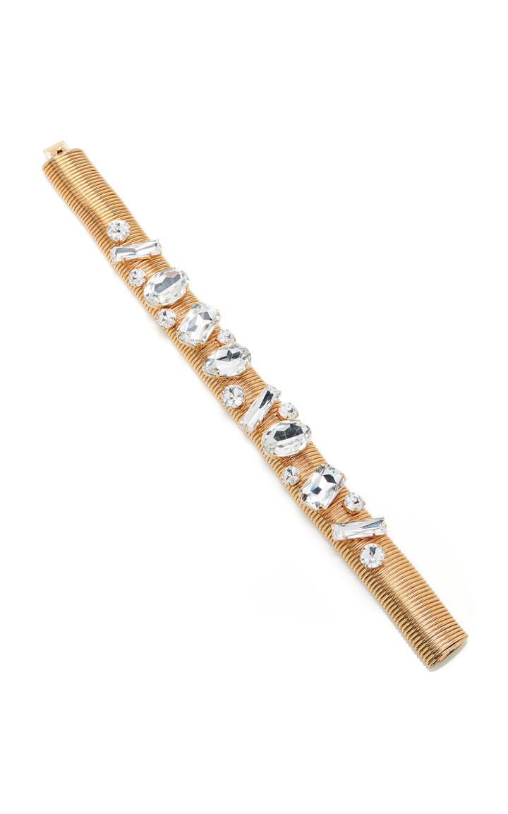 Alessandra Rich Crystal And Gold Choker