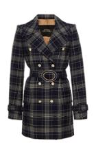 Moda Operandi Marc Jacobs Belted Plaid Wool Double-breasted Jacket Size: 00
