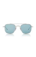 Thom Browne Sun Silver-tone Square Aviator Sunglasses
