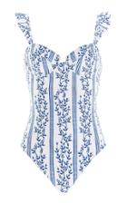 Moda Operandi Agua By Agua Bendita Ajonjoli Ruffled Grosellas-print One-piece Swimsu