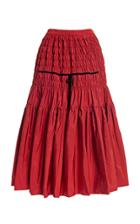 Moda Operandi Molly Goddard Donnika Ribbon-detailed Smocked Taffeta Midi Skirt