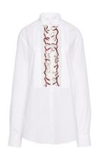 Dolce & Gabbana Ruffled Poplin Tuxedo Shirt