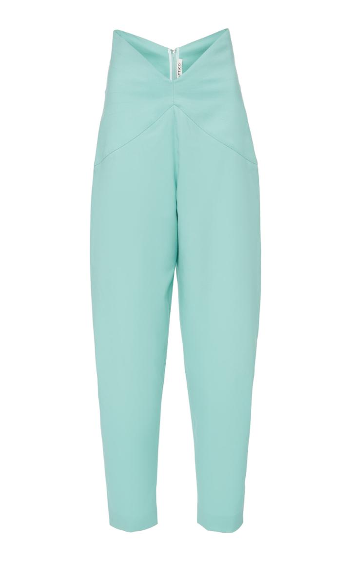 Attico Gabardine Butterfly Wide-leg Carrot Pants