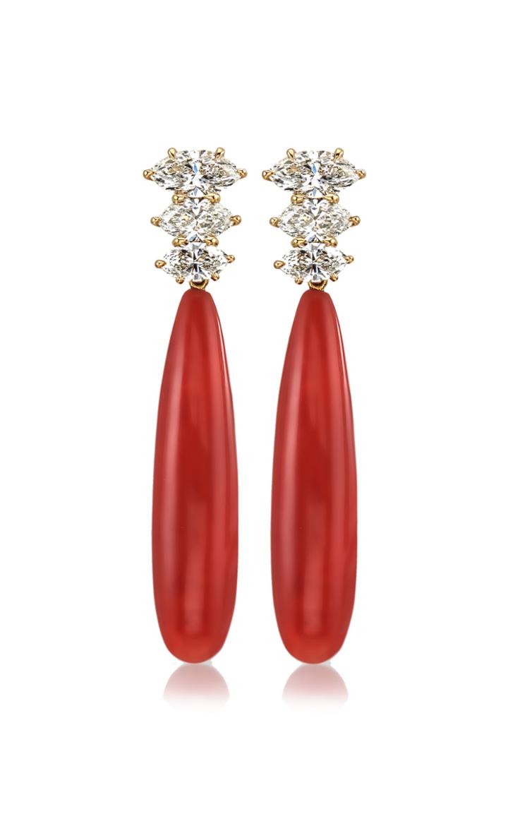 Moda Operandi Assael One Of A Kind 18k Yellow Gold Pagoda Coral Earrings