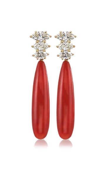 Moda Operandi Assael One Of A Kind 18k Yellow Gold Pagoda Coral Earrings