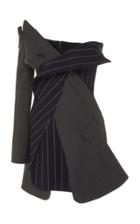 Monse Pinstripe Deconstructed Wool-blend Blazer Dress