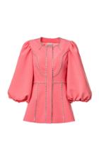 Moda Operandi Huishan Zhang Ginevra Crystal-trimmed Crepe Top