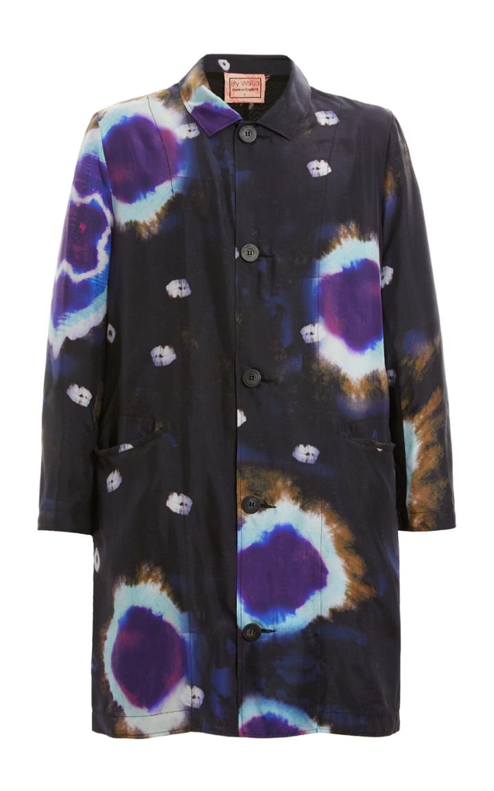 By Walid Rico Tie-dyed Raw Silk Coat