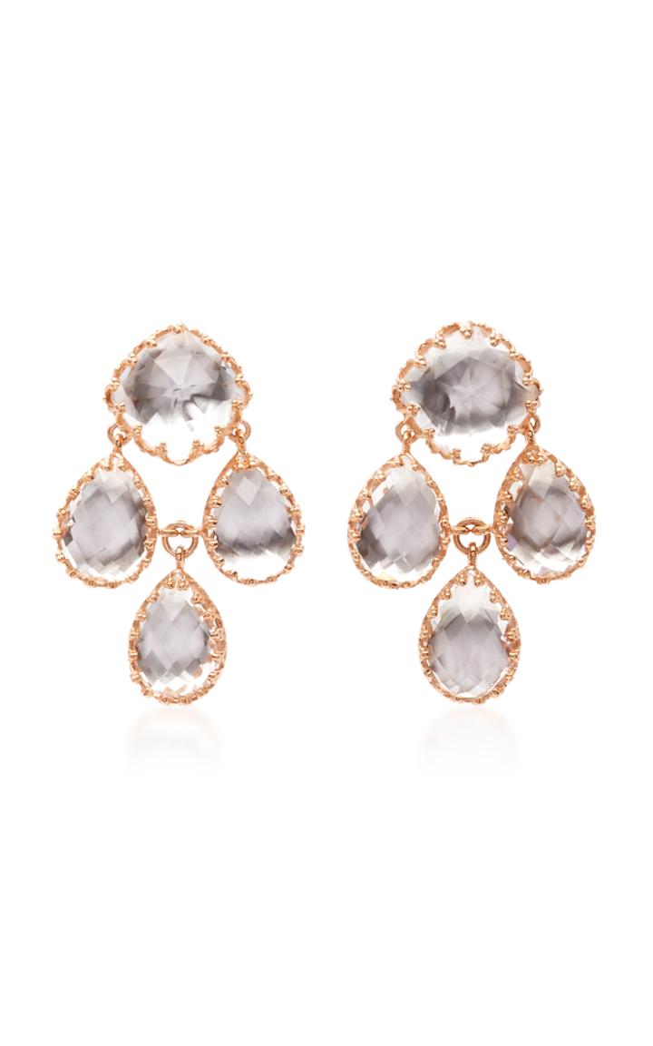 Larkspur & Hawk Antoinette Girandole Gold And Quartz Earrings