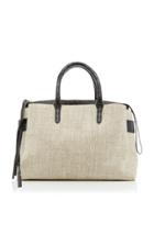 Nancy Gonzalez Cristie Large Crocodile-paneled Linen Bag