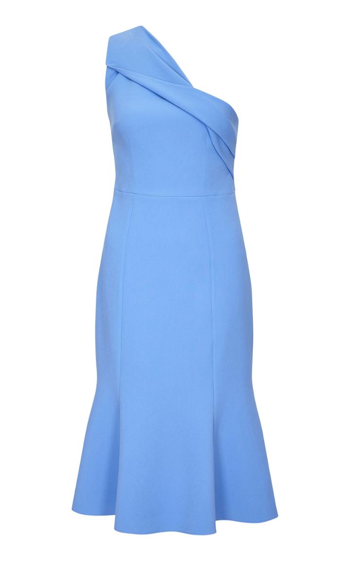 Safiyaa Brea Asymmetric Heavy Crepe Knee Length Dress