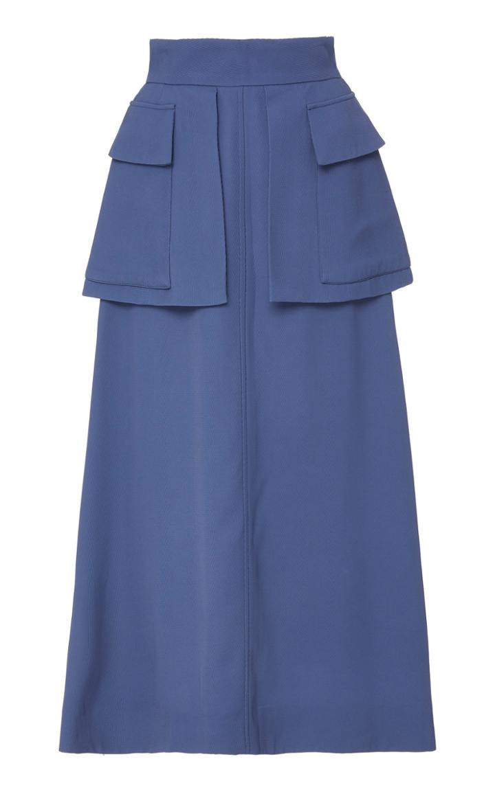Cyclas Twill Flap Pocket Knee-length Skirt