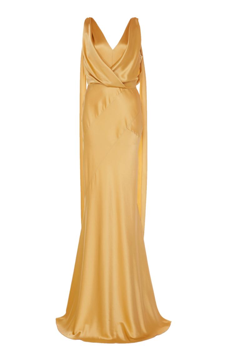 Alberta Ferretti Draped Tie-detailed Silk Column Gown