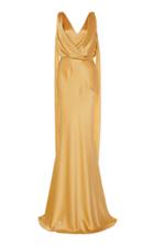 Alberta Ferretti Draped Tie-detailed Silk Column Gown