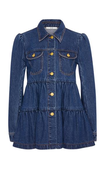 Co Tiered Ruffle Denim Jacket