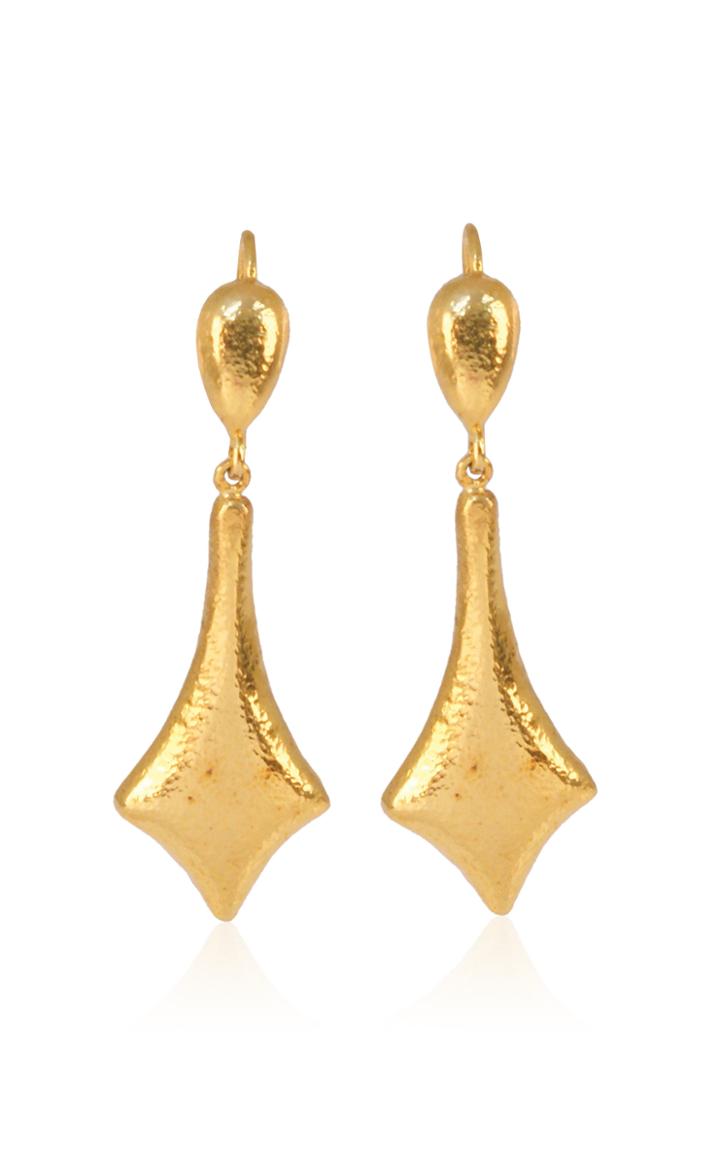 Moda Operandi Lalaounis 18k Yellow Gold Hand Hammered Earrings