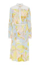 Emilio Pucci Printed Long Sleeve Midi Dress