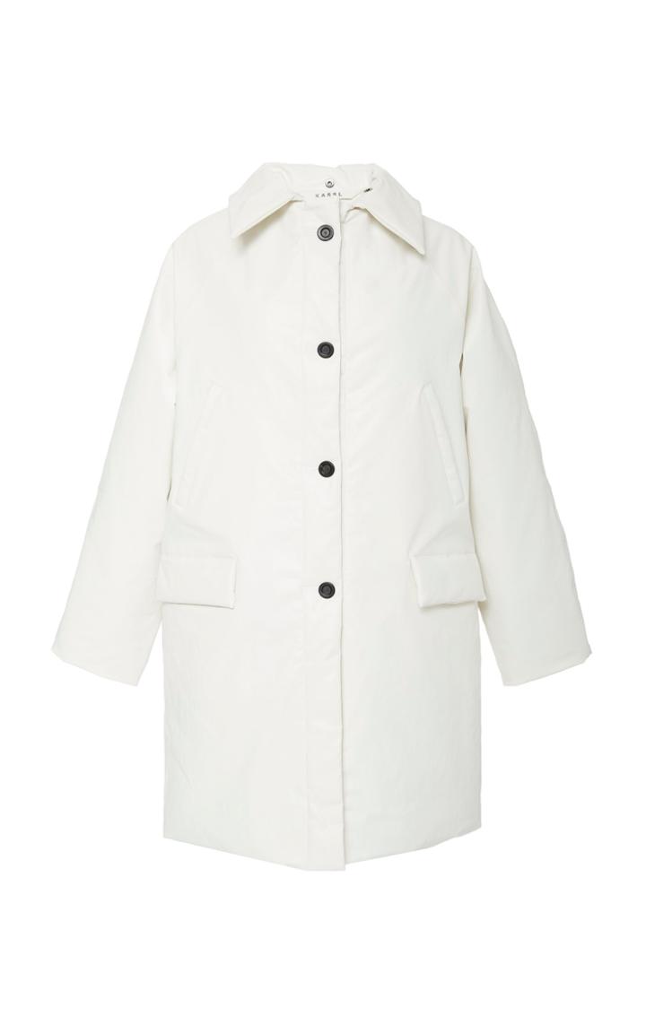 Kassl Oil Puffer Hooded Coated Cotton-blend Coat
