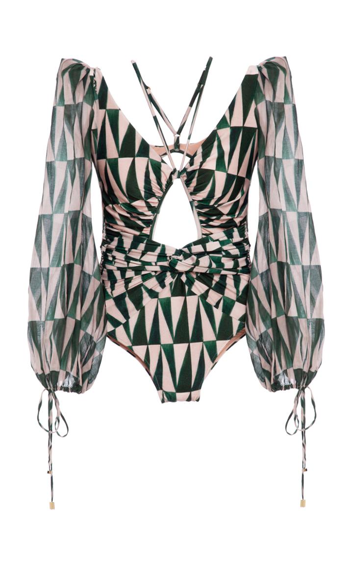 Patbo Geo Print Long Sleeve One Piece
