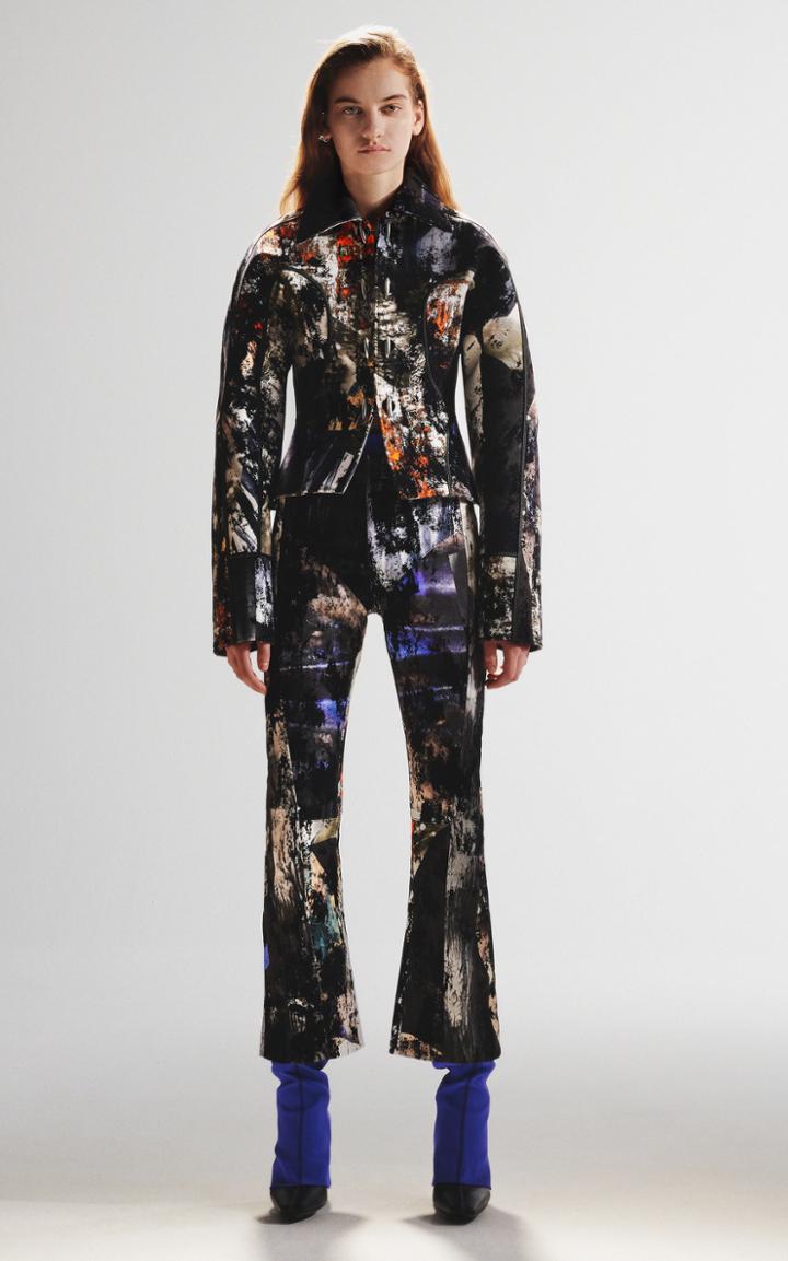 Mugler Printed Cotton Peplum Jacket