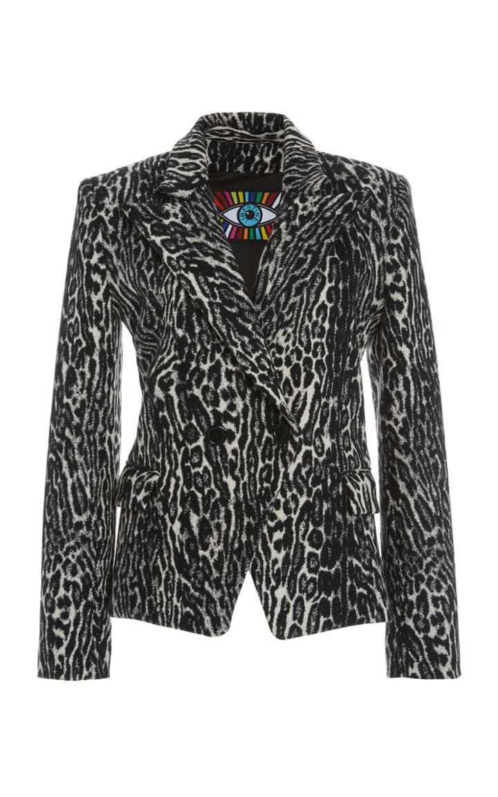 Moda Operandi Libertine Leopard Print Wool Double-breasted Blazer