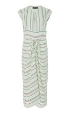 Proenza Schouler Cut-out Striped Crepe Midi Dress