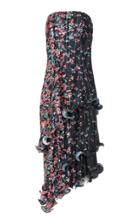 Givenchy Strapless Floral-print Pliss-crepe Midi Dress