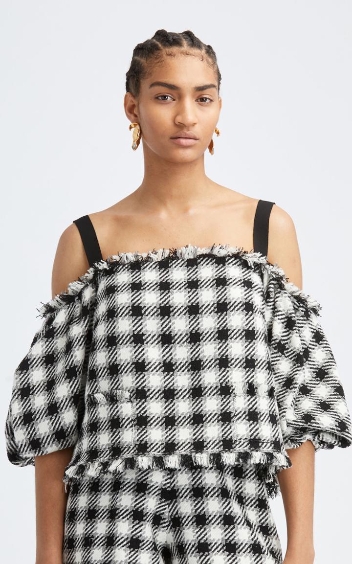 Moda Operandi Oscar De La Renta Off-the-shoulder Balloon Sleeve Top