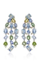 Gioia 18k White Gold And Sapphire Chandelier Earrings