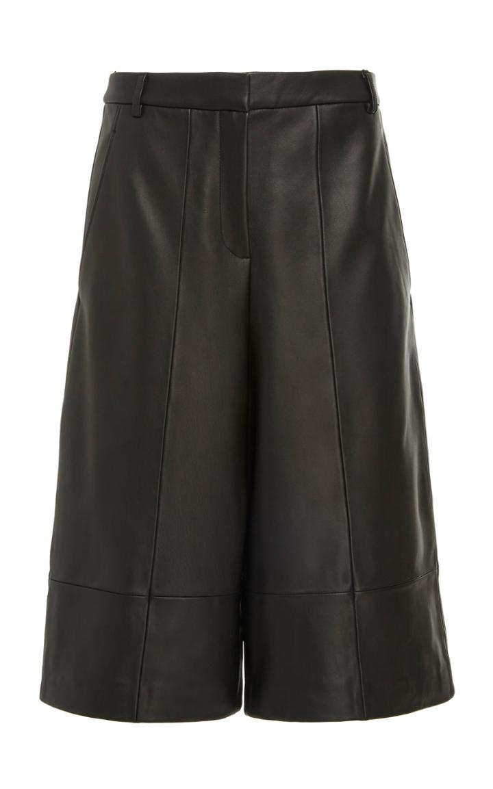 Tibi Leather Knee Length Shorts