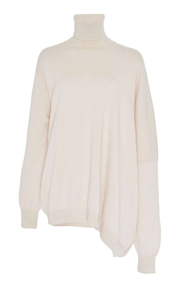 Maison Margiela Asymmetric Turtleneck Wool-cashmere Top