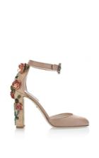 Dolce & Gabbana Rosa Printed Iguana And Raffia Floral Decal Heels