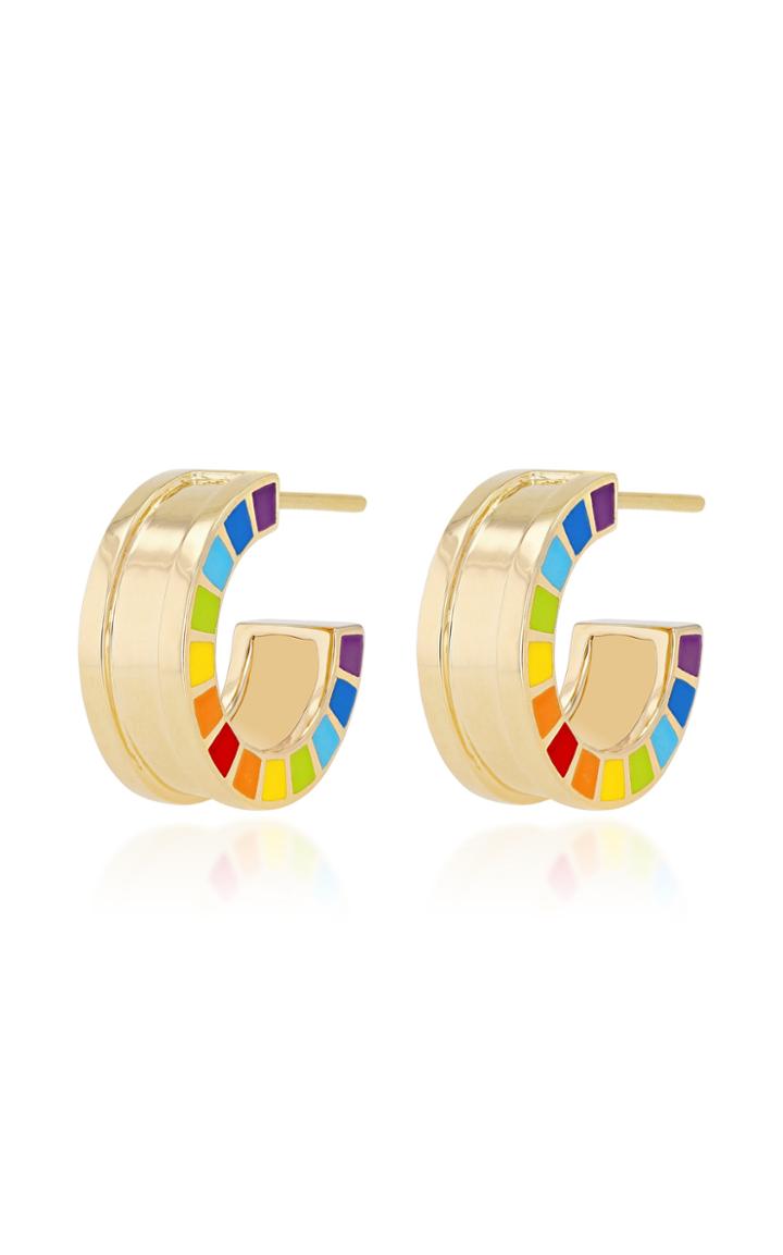 Aisha Baker Me 18k Gold Enamel Earrings
