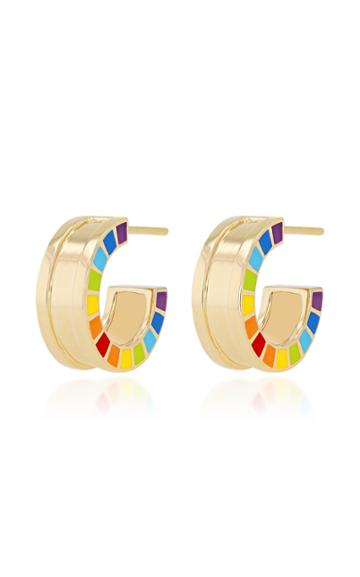 Aisha Baker Me 18k Gold Enamel Earrings