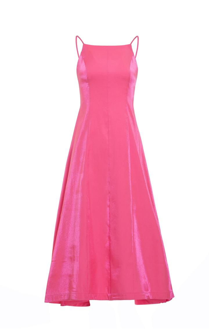 Moda Operandi Huishan Zhang Gemini Bow Taffeta Midi Dress