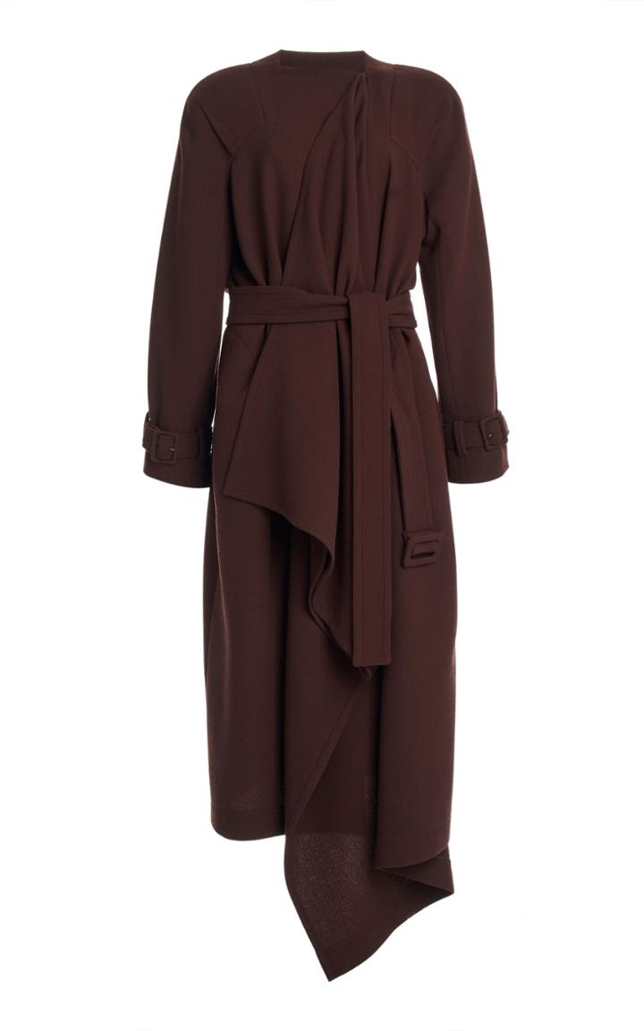 Moda Operandi Roland Mouret Broadfield Draped Wool-blend Coat