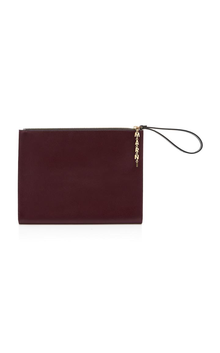 Marni Pochette Two-tone Leather Clutch