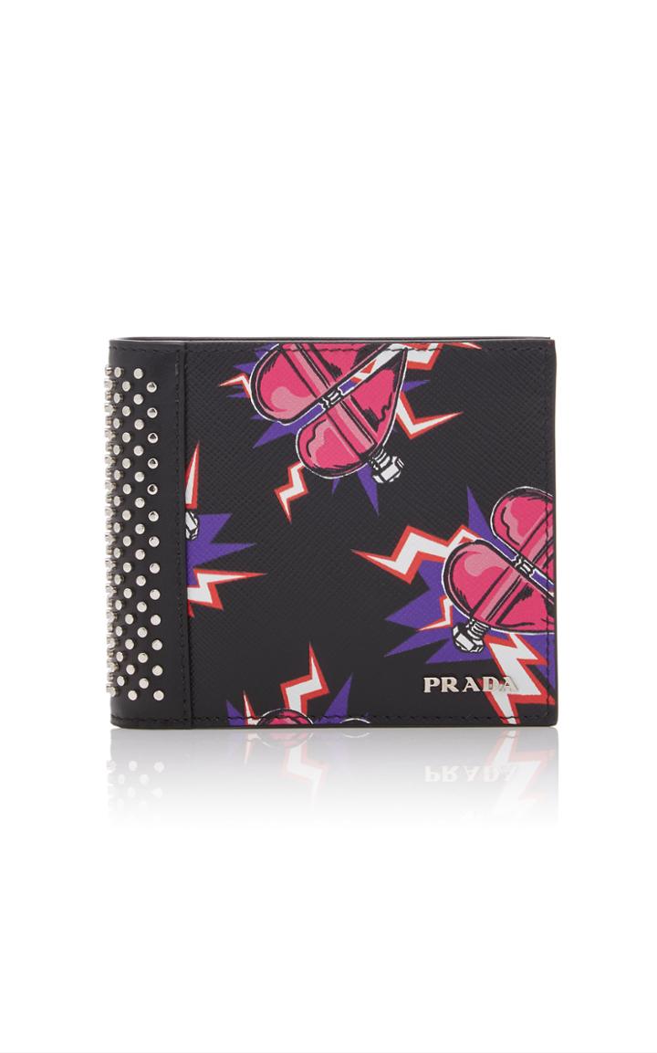 Moda Operandi Prada Printed Textured-leather Wallet