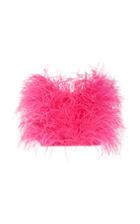 The Attico Ostrich Feather-embroidered Strapless Top