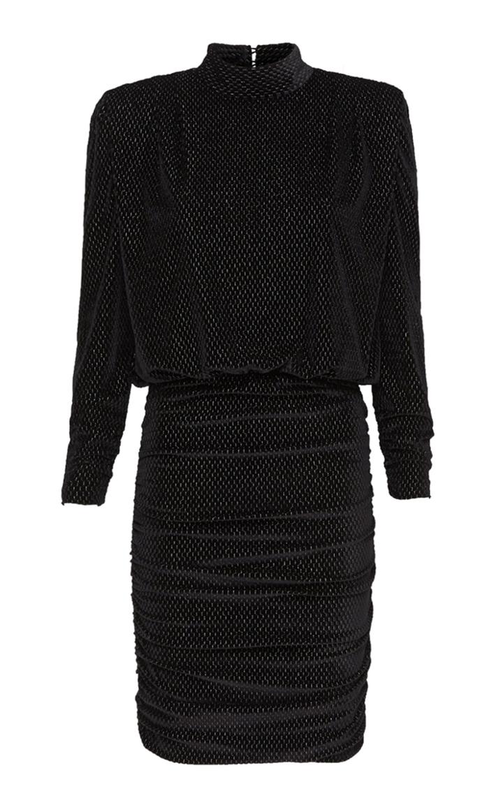 Moda Operandi Rebecca Vallance Viper Ruched Metallic Velvet Mini Dress