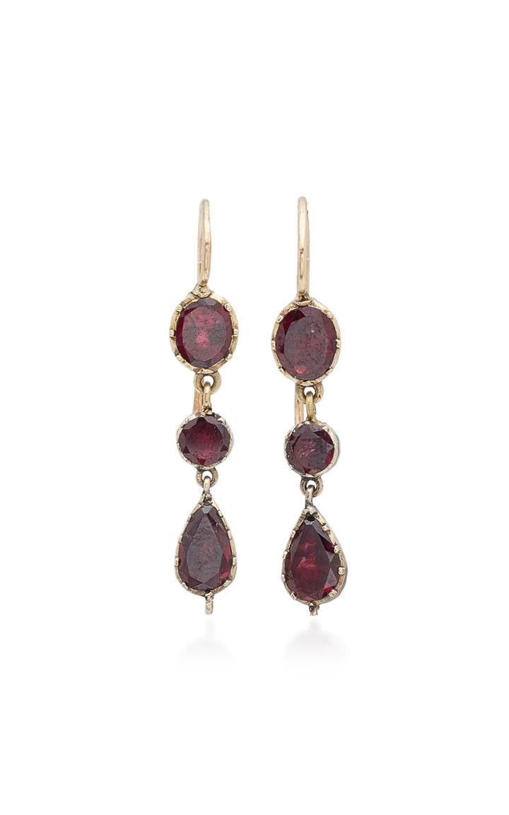 Vela 9k Gold Garnet Earrings