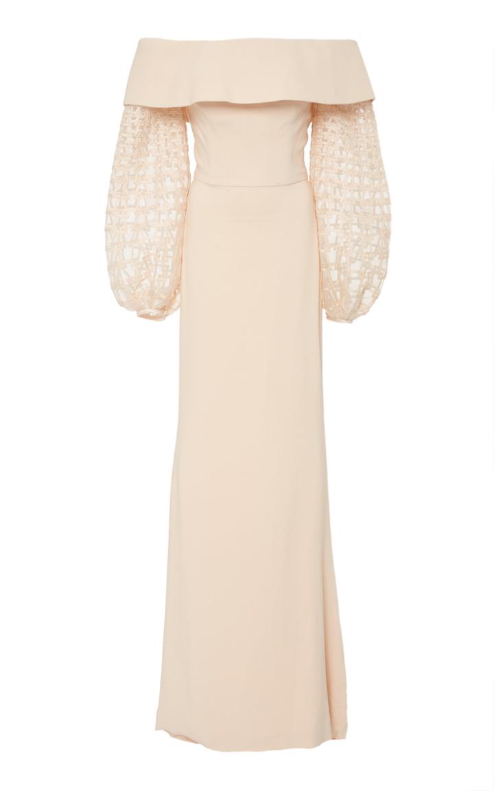 Elizabeth Kennedy M'o Exclusive Off The Shoulder Balloon Sleeve Gown