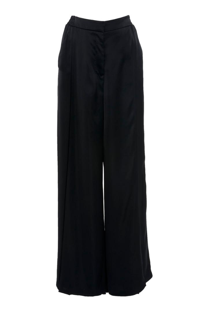 Agnona Paneled Satin Wide-leg Pants