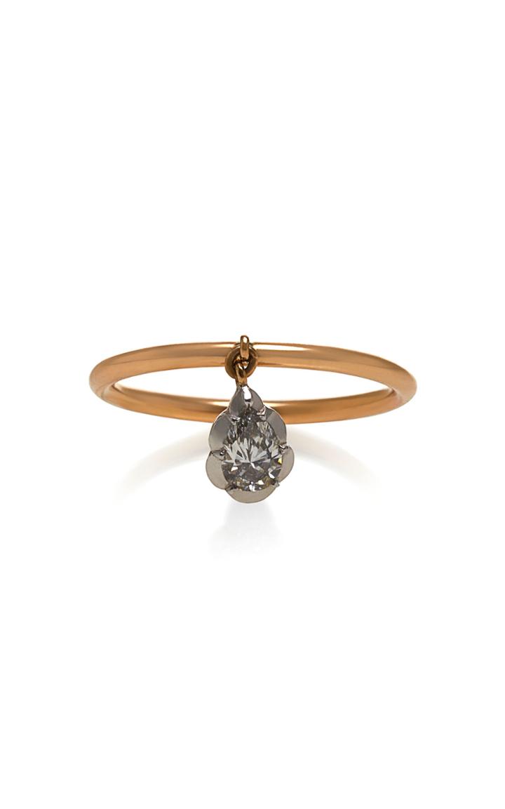Jessica Mccormack Pear Dangley Button Back Ring