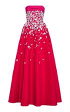 Carolina Herrera Floral Embroidered Faille Ball Gown