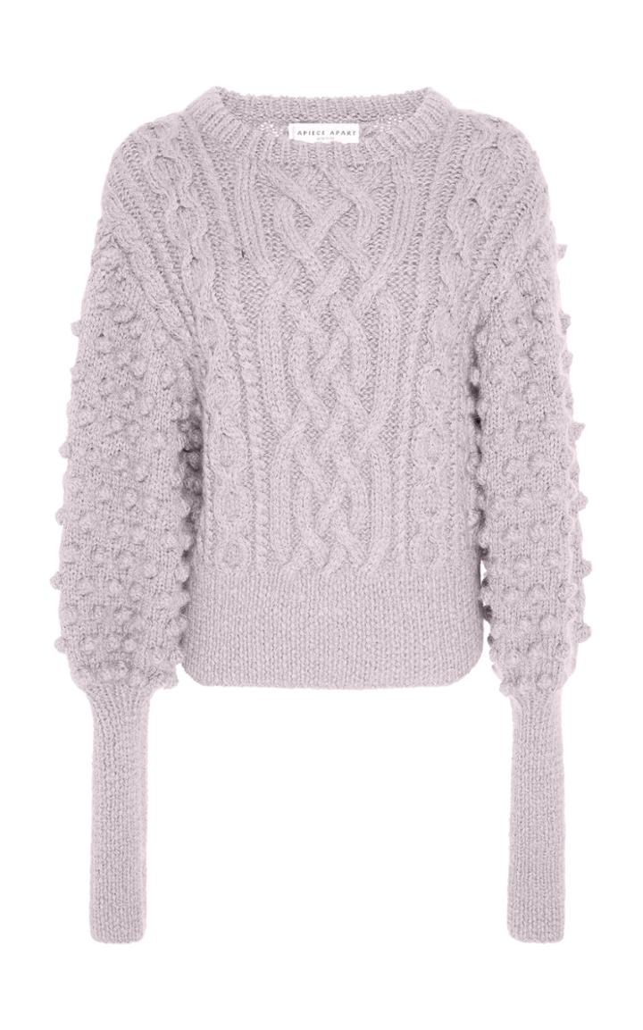 Apiece Apart Lieve Handknit Cable Crew Sweater